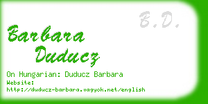 barbara duducz business card